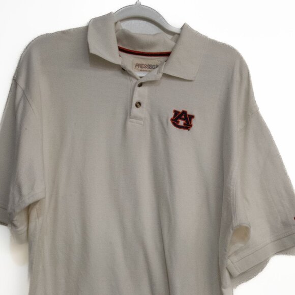 Pressbox Auburn University Polo Shirt - Mens 2XL - Cream With Embroidered Logo - Picture 4 of 8